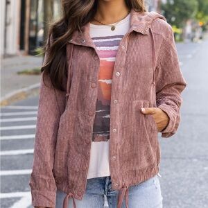 Grace & Lace Corduroy Jacket in woodrose